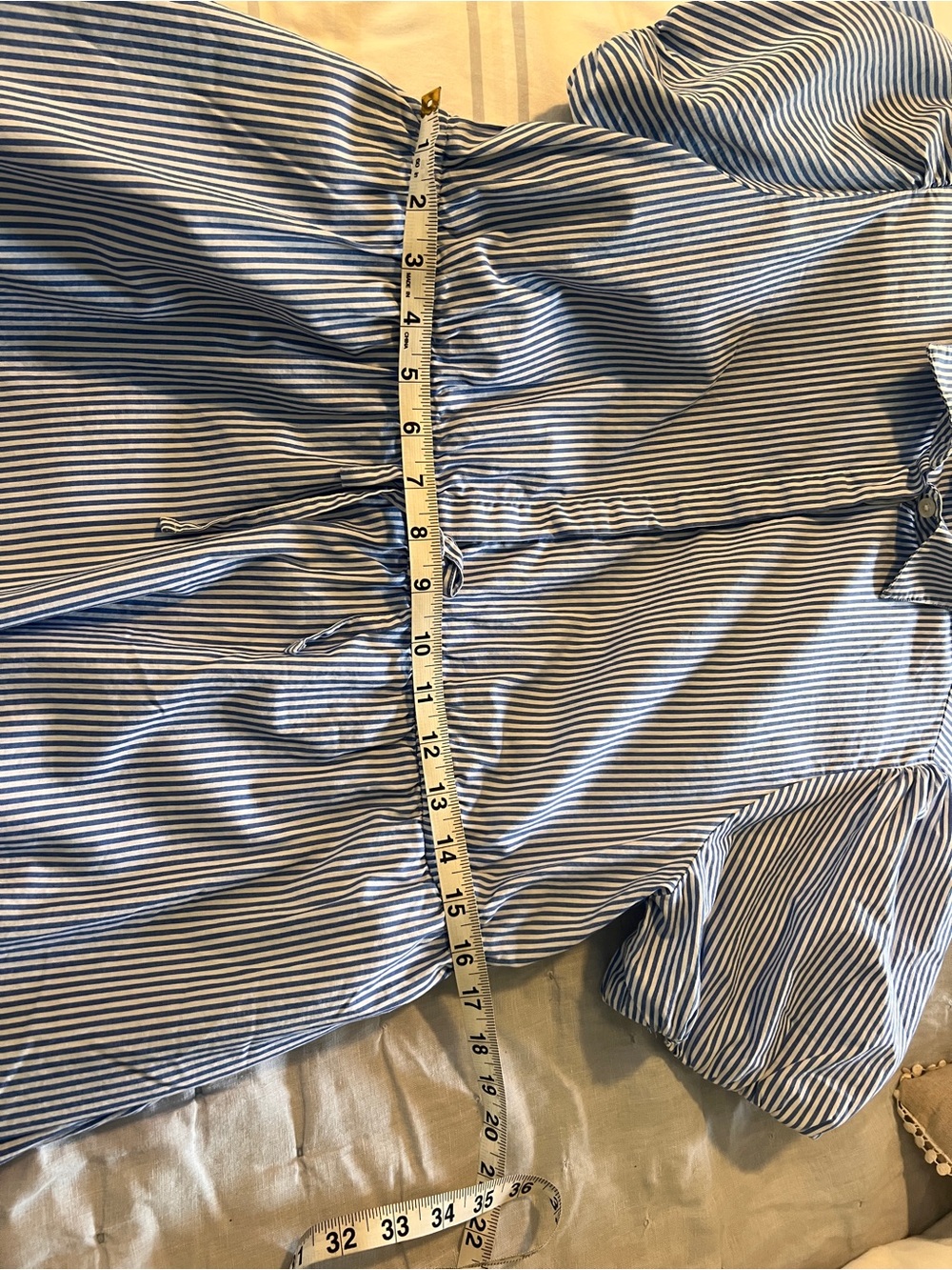 J. Crew Blue and White Striped Mini Shirt Dress - Picture 4 of 5